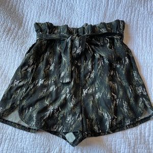 Express high rise paper bag shorts